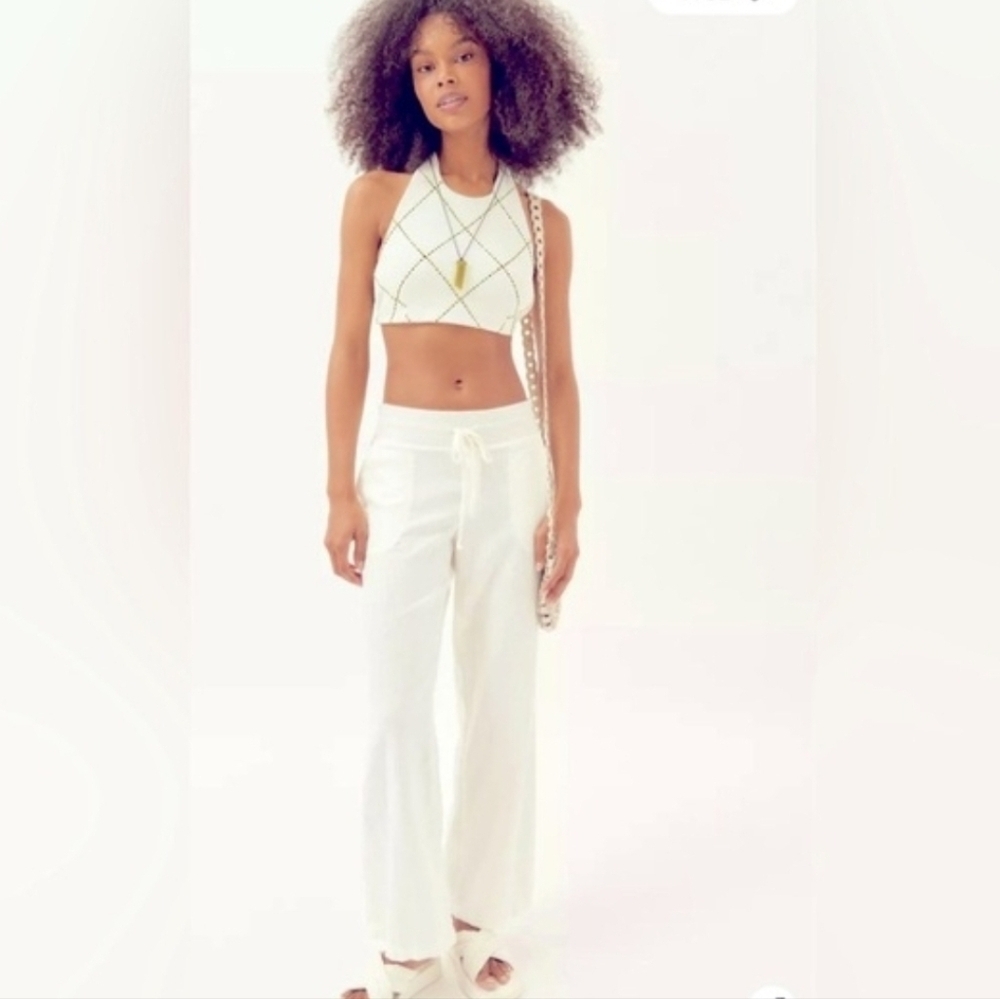 Urban Outfitters Wide Leg Linen Blend Pants Size Medium NWT - Picture 2 of 11
